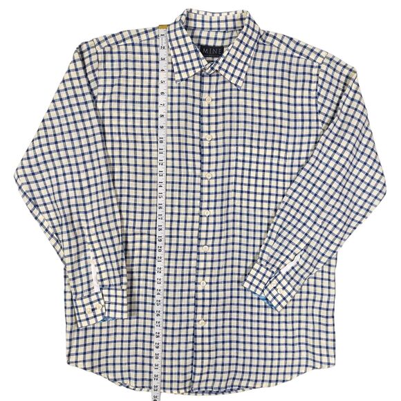 Anthropologie Mine Mens Shirt Sz XL Linen Contrasting Sleeves Minimalist Resort - Picture 4 of 9